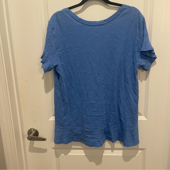 Southern tide preppy royal blue ruffle v neck short sleeve top size L - Picture 6 of 6